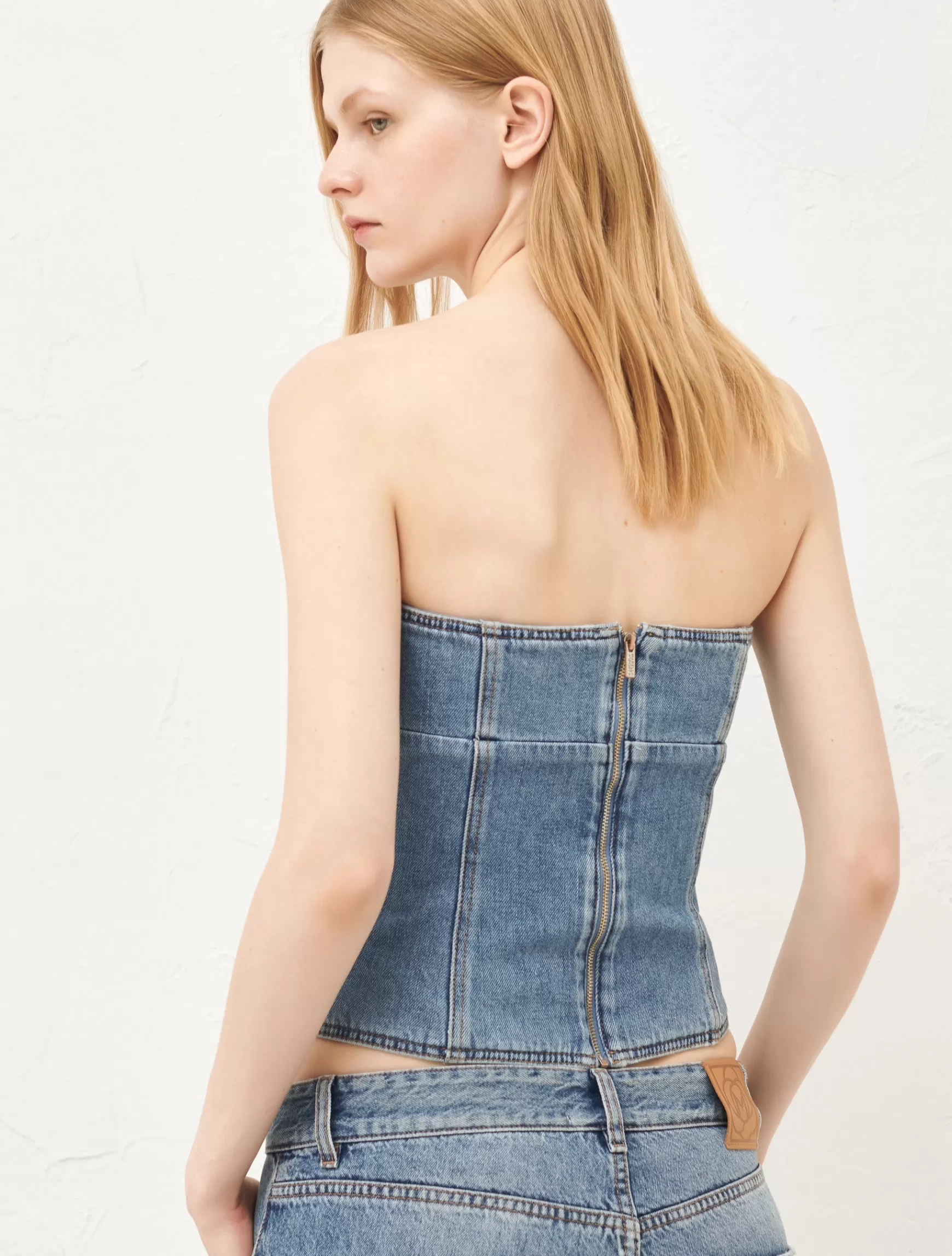 Marella Bustier In Denim