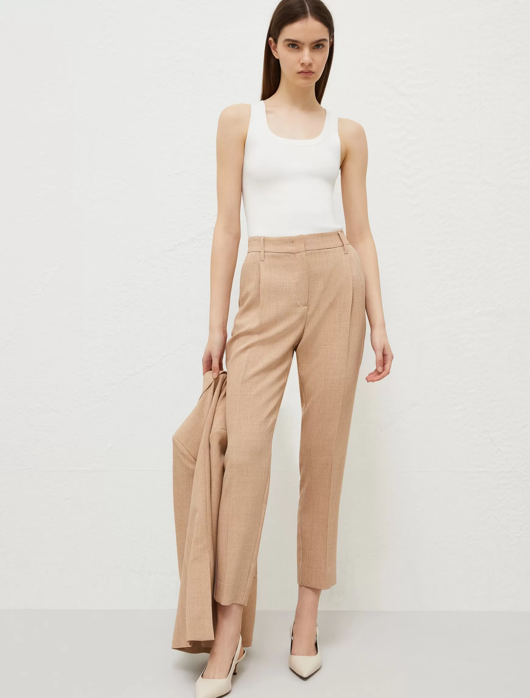 Marella Pantaloni Slim In Stuoia Stretch