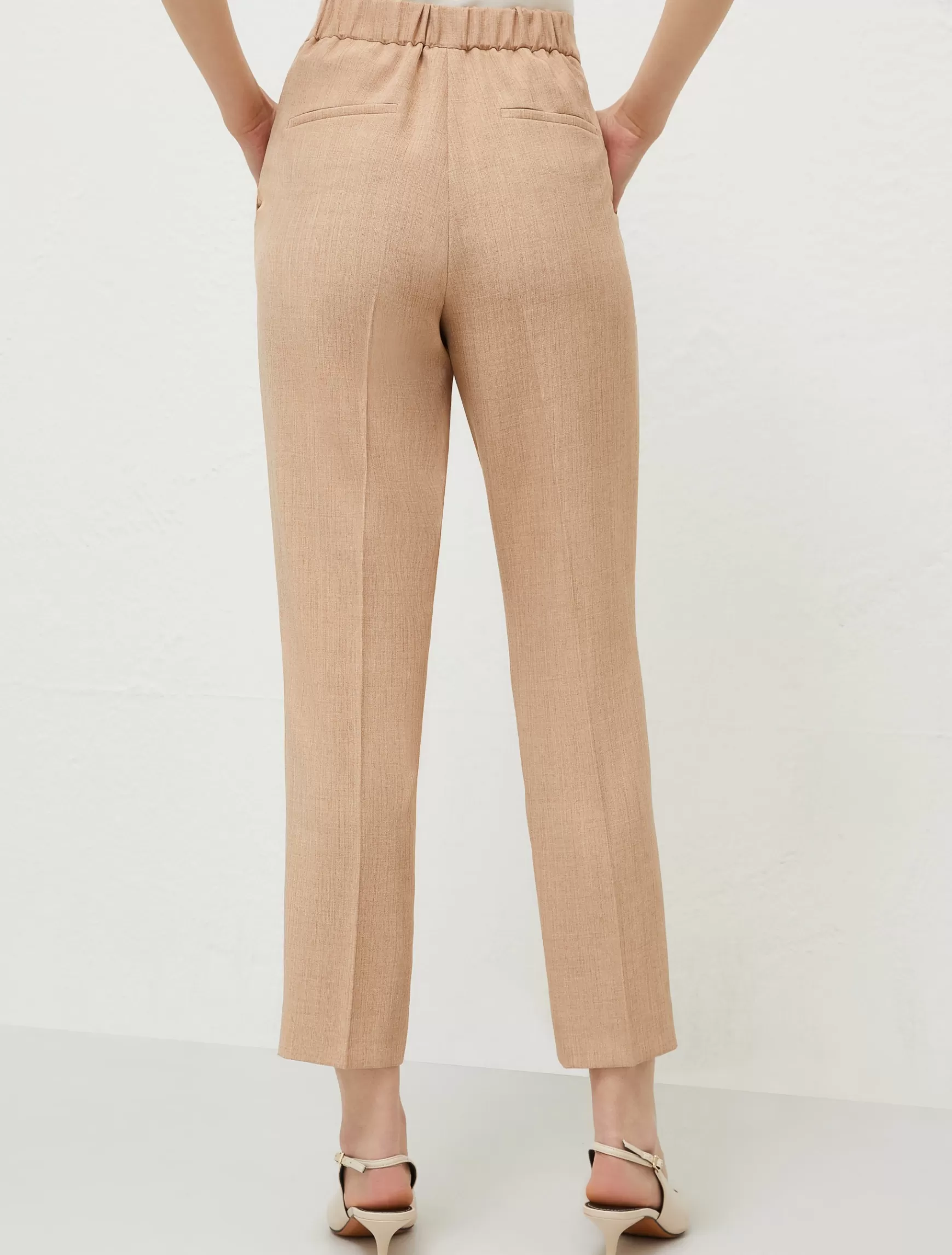 Marella Pantaloni Slim In Stuoia Stretch